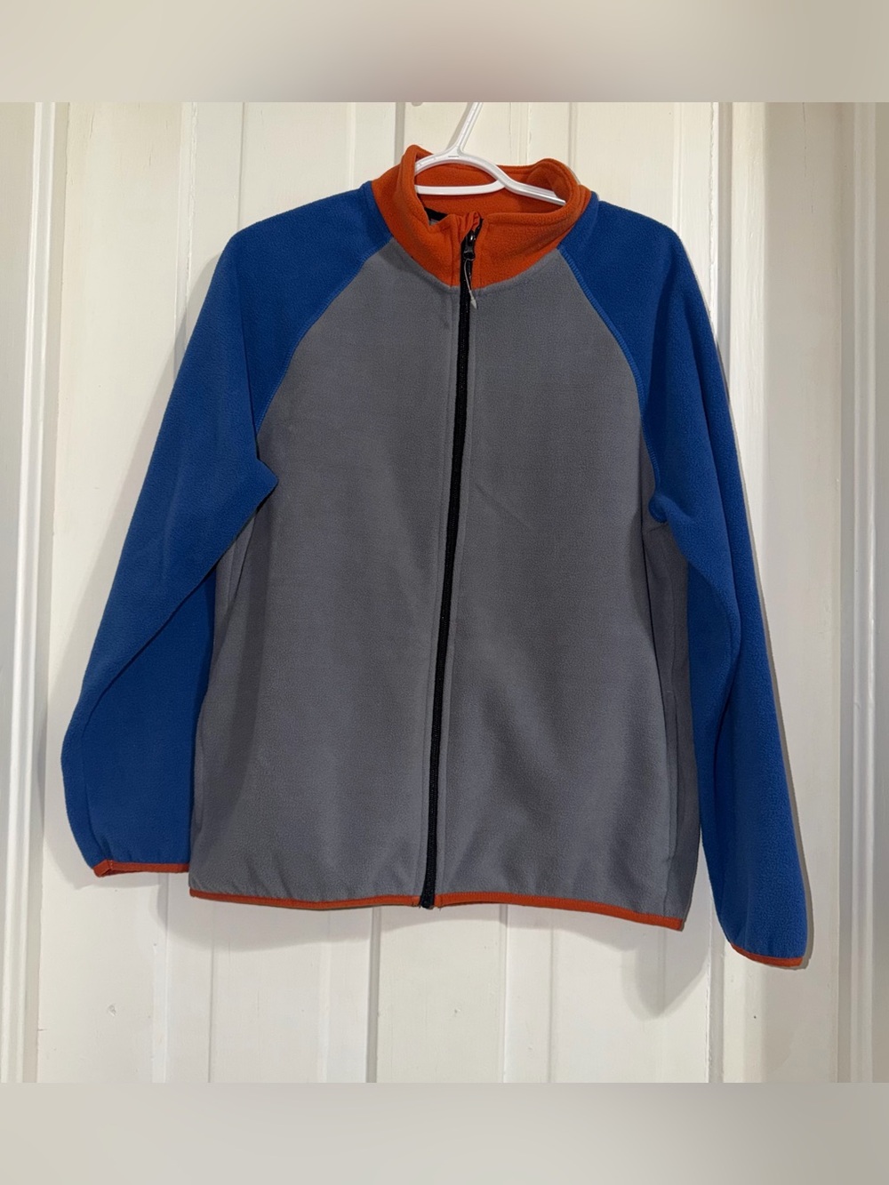 Teen boys girls 2X wonder nation‎ Gray, Blue & Orange Kids Fleece Zip Jacket